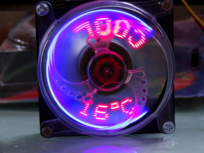 New Super flash dynamic LED real-time temperature display 12v 3.6w 8CM 80x80x40MM chassis MOD cooling fan