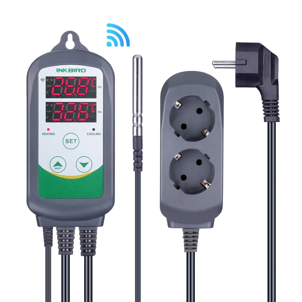 בקר טמפרטורת חימום קירור חכם INKBIRD ITC-308 & 308WIFI EU Plug לחממה ביתית ובישול