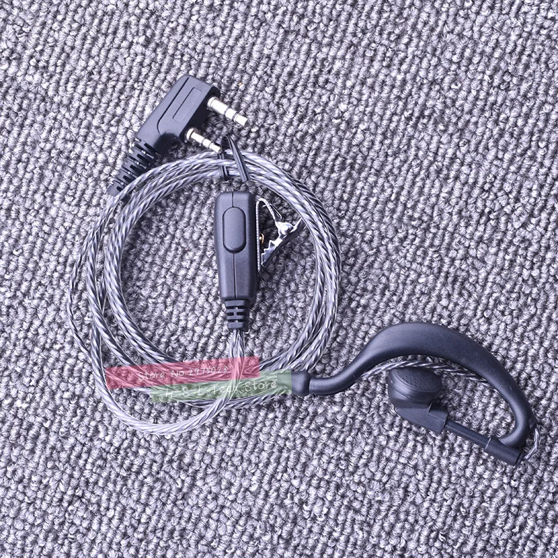 Universal 2 Pin Black Earhook Speaker Earpiece Crystal Line Headset headphone Transceiver Earphone For Kenwood TK TH YSHON