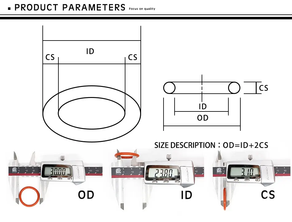 Dicke 3/3,5/5mm Roter VMQ O-Ring Querschnitt Silikon-Gummi-Dichtungsring Gummiunterlegscheibe Großhandel in Verschiedenen Spezifikationen – Detail 2