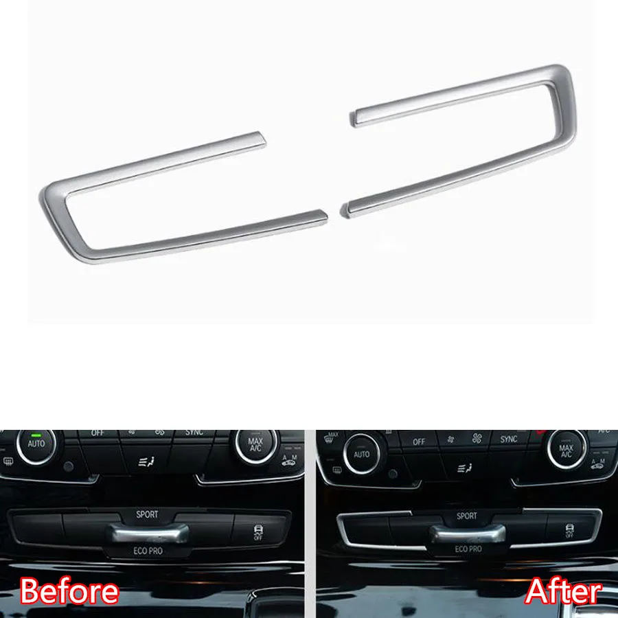 YAQUICKA 2Pcs/set Car Interior Mode Button Switch Panel Frame Trim Cover Bezel For BMW 2 Series F45 F46 218i 2015-2017 Styling