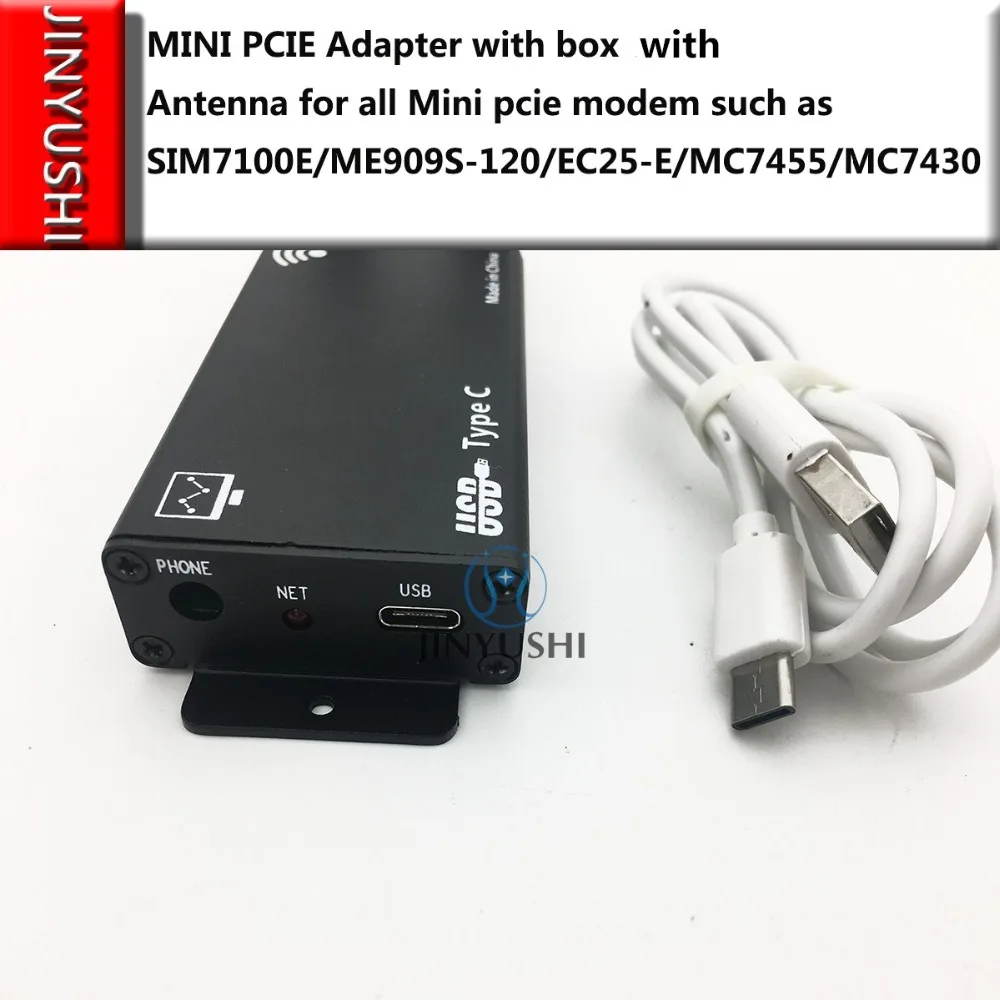 mini pcie kit caixa de teste com gabinete lte modulo mais antena usb mini pcie adaptador para sim7600e h sim7600a h sim7600sa h sim7600g h 01