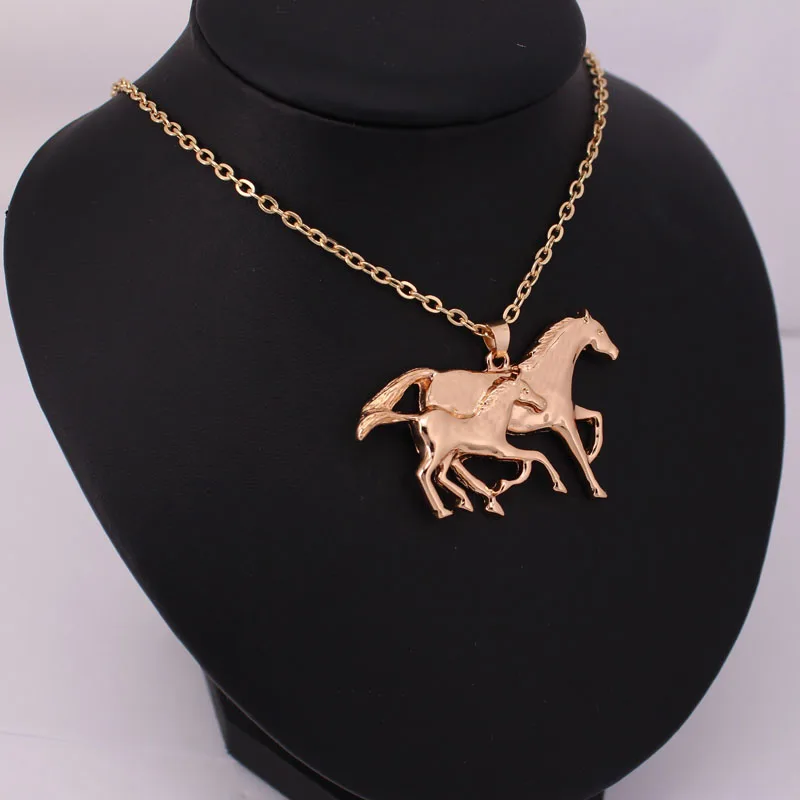 

hzew Mother and child horse pendant necklace horse necklaces