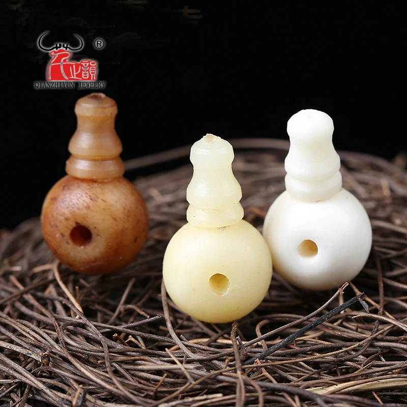 Pure natural yak bone Buddha, three - way DIY buddhist beads.