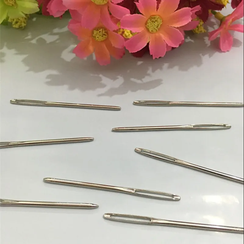 Hand Sewing Needles, 50PCS 6cm Blunt End Needles Large Eyes [Very Useful for Stitching Leather]   AA7378