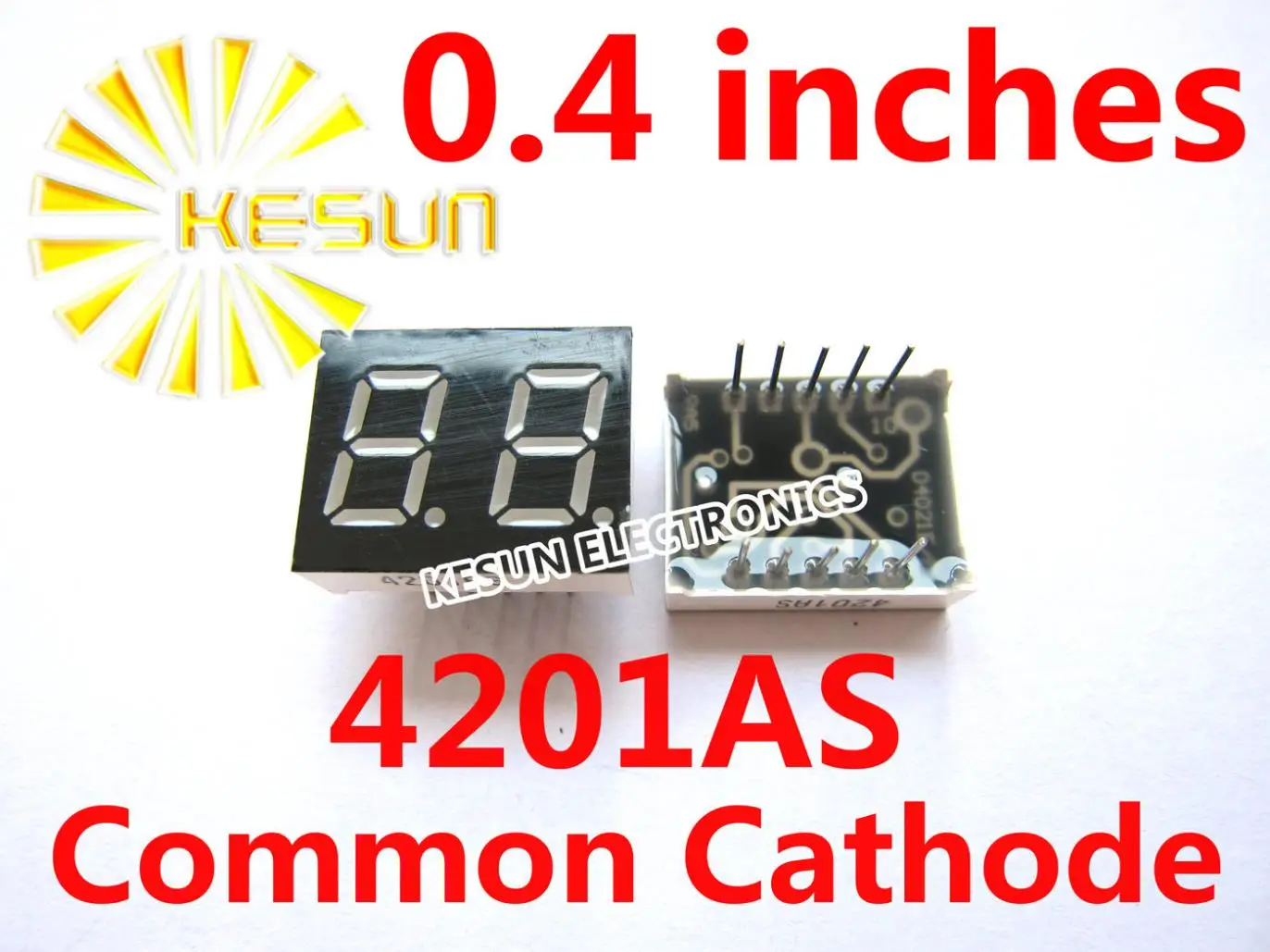 

100PCS x 0.4 inches Red White Blue 2 Digital Tube 4201AS 4201BS 4201BB 4201AB 4201AW 4201BW LED Display Module