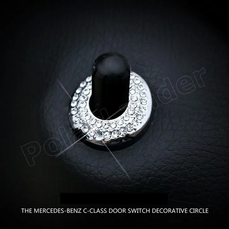 4pcs Car door bolt circle decorative cover trim For M-ercedes-B-enz C class C180L C200L C260L diamond gold/silver selection