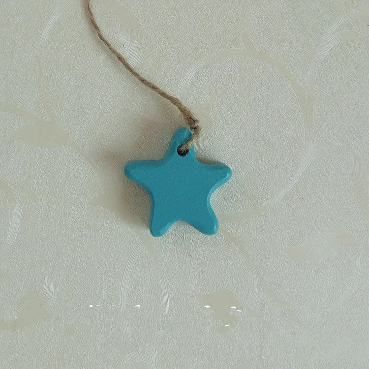 5pcs/lot Mediterranean Style Blue Sea Star Fish Lighthouse Rudder Ocean Beach Ornaments Resin Crafts Hanging Decoration MP 006