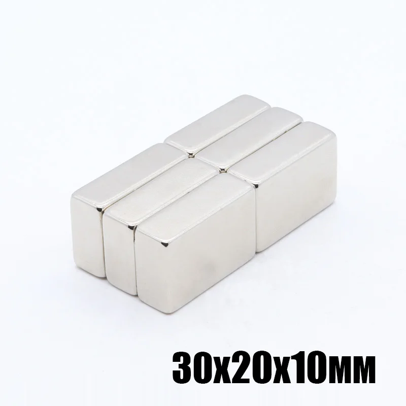 5pcs 30x20x10mm Neodymium magnet Rare Earth Strong block permanent 30*20*10mm fridge Electromagnet NdFeB nickle magnetic square