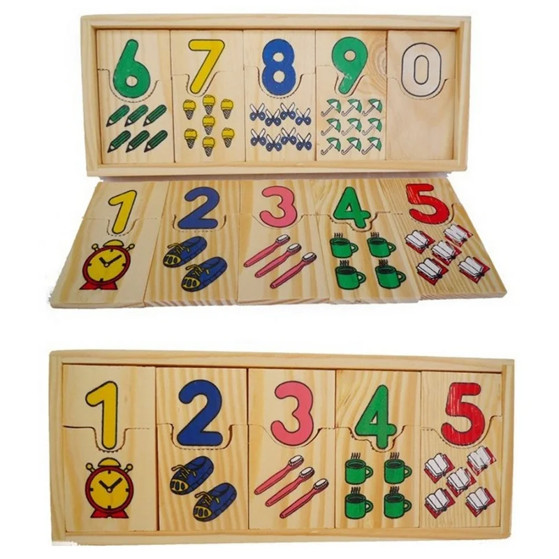 Montessori Game Kids Math Toys Wooden Childhood Teaching Logarithmic Matching Plate Board Digital Educational Puzzle Toys Gifts