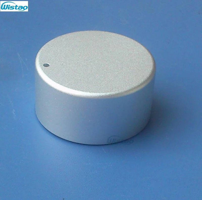 IWISTAO Solid Potentiometer Knob Whole Aluminum Switch Knob for HIFI Amplifier Outer OD44mm H22mm ID6mm Silver DIY