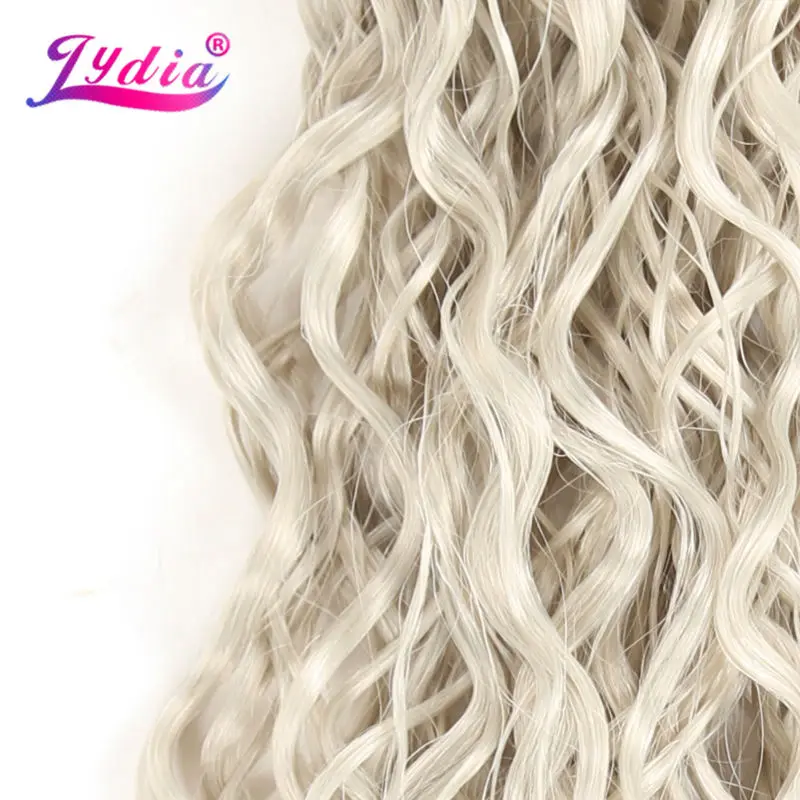Lydia Synthetic Dancing Curly Weaving 3Packs/Lot 18"-22" Graysilver With Weft Wavy Bundles Jerry Curl Hair Extensions Bohemain view 4