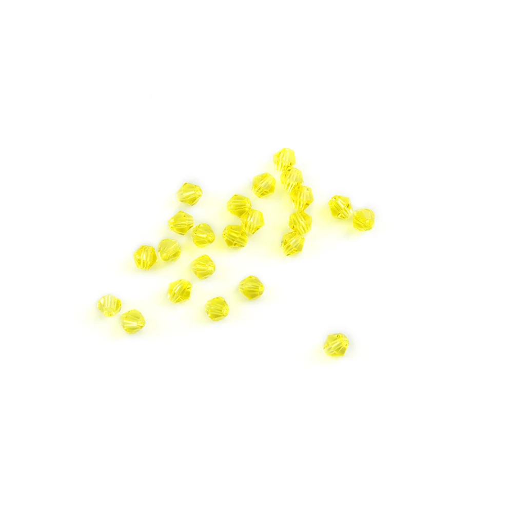 1440pcs Pujiang Glass Beads Manufacturer 3mm/4mm Lemon/ Lt. green/ Coating Blue Color Bicone Crystal Beads for Jewelry