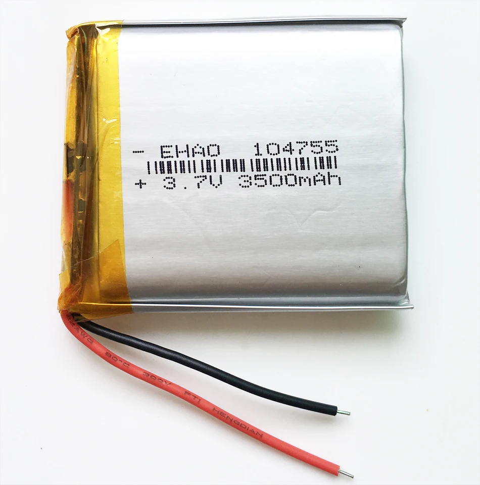 3.7V 3500mAh 104755 Lithium Polymer LiPo Rechargeable battery For GPS PSP Power bank Tablet PC Speaker Laptop MID DVD PAD