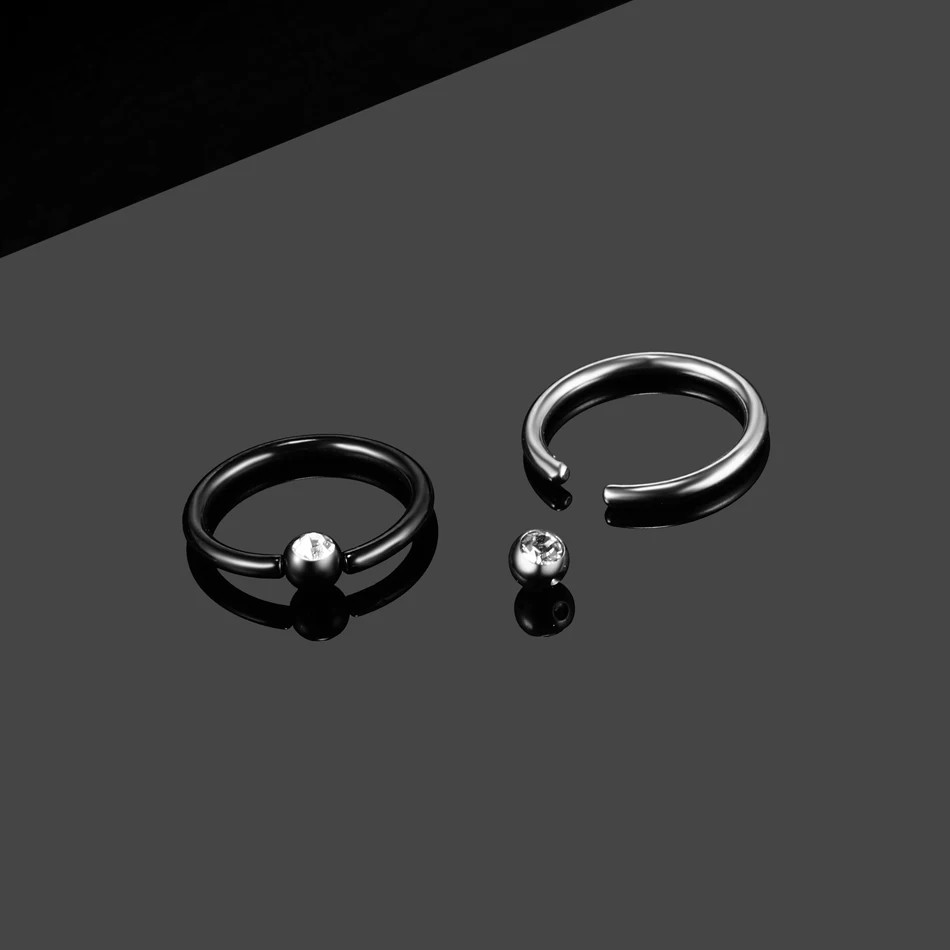 1Pc Titanium Nose Piercing Earrings Anodized Captive Bead Rings 16G Septum Hoop Ring Helix Daith Cartilage Tragus Earrings