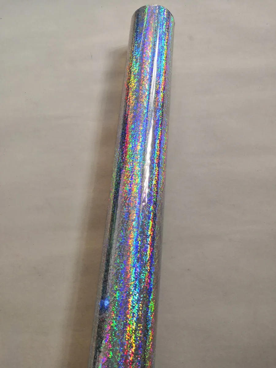 

Hot stamping foil holographic foil silver light dot pattern hot press on paper or plastic heat transfer film 21cm x 120m