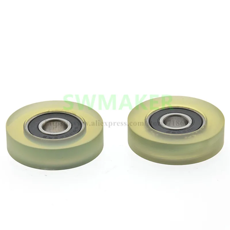 10pcs 10*40*10mm 6000RS glue coating, polyurethane roller, plane press wheel, silent transmission, roll pulley with soft rubber