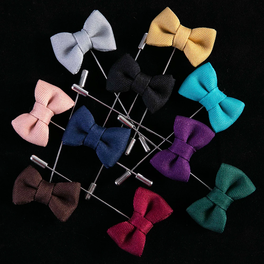 Tailor Smith Bowtie Shape Lapel Pin Fasion Casual Designer Suit Boutonniere Butterfly Stick Brooches High Quality Mens Accessory