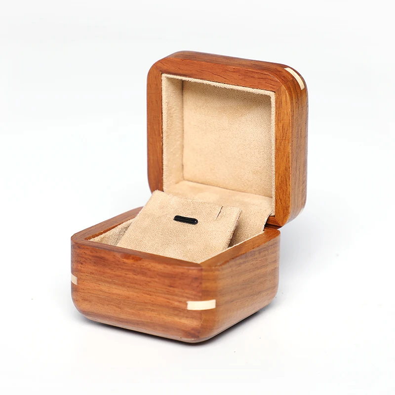 Luxury Mini Wood Wooden Jewelry Packing Case Portable Wedding Necklace Pendant Women Men Display Travel Box Birthday Gift