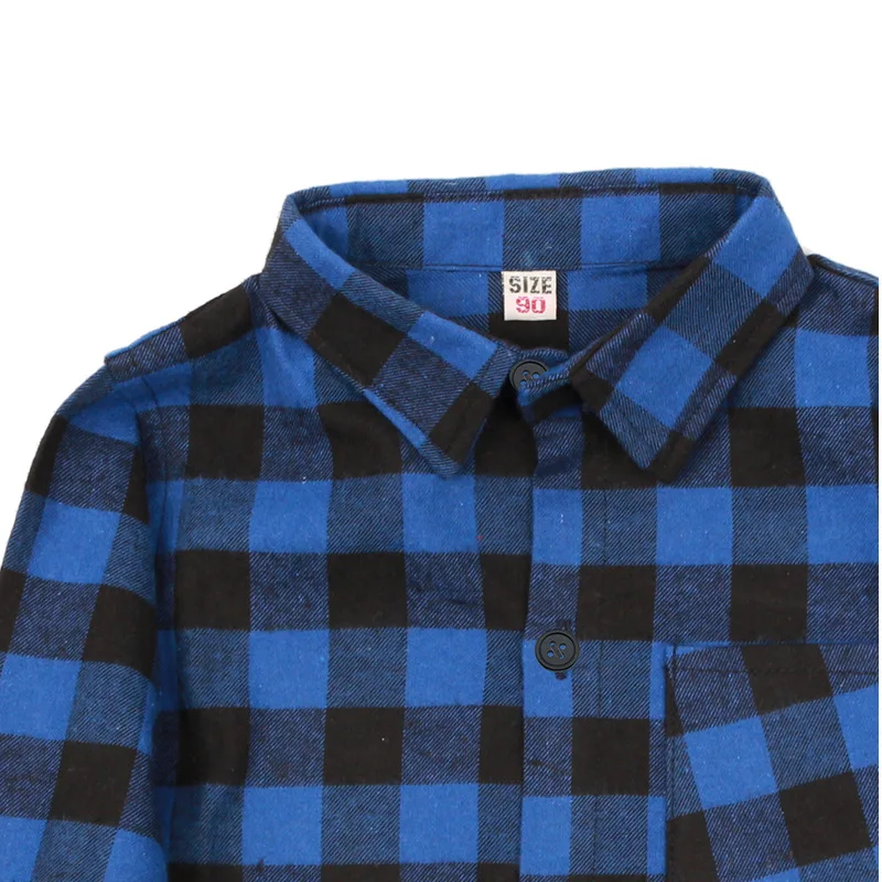 Fashion Baby Boys Shirts Cotton Children Plaid Tee Shirt Checked Boys Blouse Kid Blouses Overshirt Girls Clothes Tops 2-9 Years