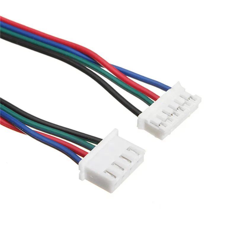 Free Shipping 4pcs 100cm/200cm 4pin to 6pin XH2.54 NEMA 17 Stepper Motor Cable DuPont line For 42 Stepper Motor