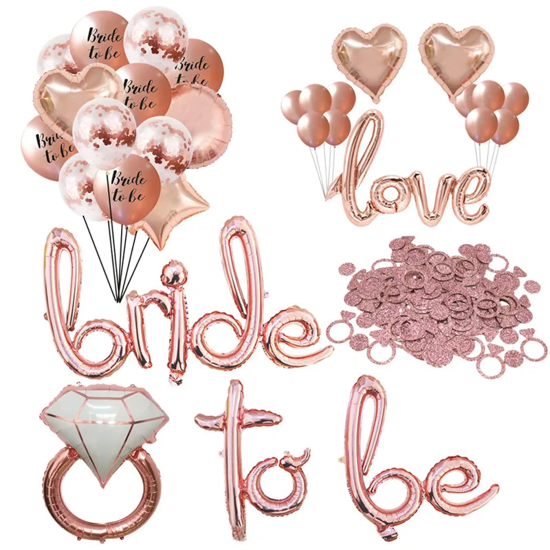 

1Set Bride to Be Confetti Balloon Bridesmaid Wedding Tribe Bride Bridal Shower Hen Night Bachelorette Party Decorations Supplies