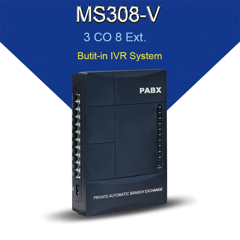 Easy program Telephone Exchange MS308-V SOHO PBX with multiple IVR