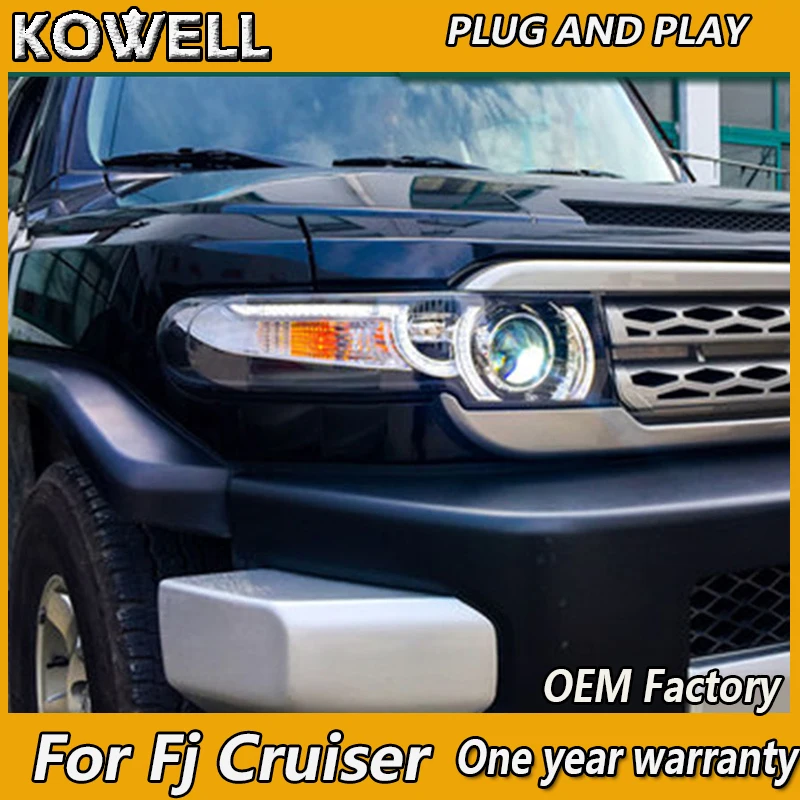 

KOWELL Car Styling for Toyota Fj Cruiser Koplampen FJ150 Land Cruiser LED Koplamp LED DRL Bi Xenon Lens Hoge Dimlicht Parking