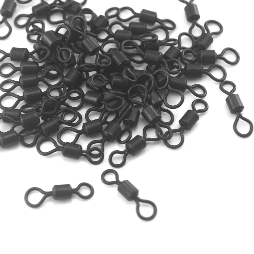 50 قطعة 4 #   عين كبيرة هيلي يدور سبائك النحاس مات الأسود اللون يناسب مقاطع الرصاص السلامة محطة نهاية أدوات الكارب المتداول قطب