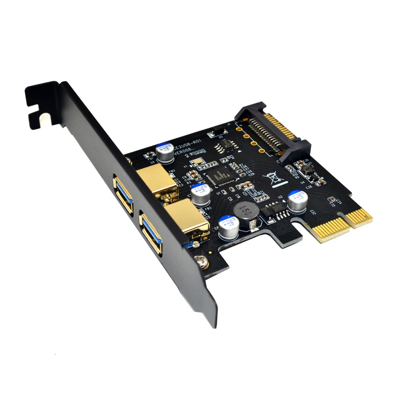 

USB 3,0 PCI Express PCIE USB 3,0 адаптер для карт 5 Гбит/с USB 3,0 PCI-E 2 портами плата PCI Express Расширительная карта SATA разъем питания для ПК