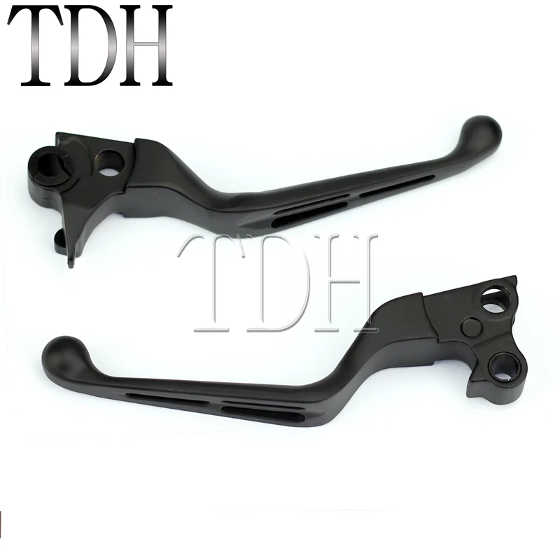 Black Motorcycle Slotted Wide Blade Brake Clutch Handle Levers For Harley Sportster 883 1200 Dyna Street Bob FXDB Heritage