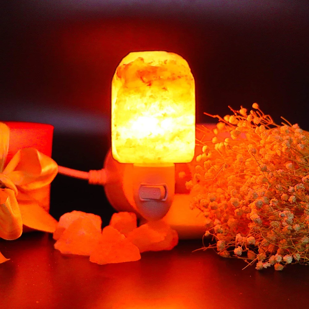 Mini Himalayan salt night light wall lamp bedroom bedroom home decoration novelty lighting for Air Purifying US EU UK AU Plug