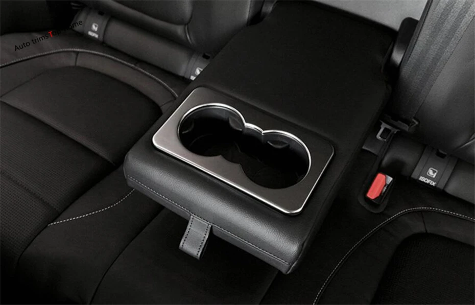 Yimaautotrims Rear Seat Water Cup Holder Panel Sticker Cover Trim For Jaguar XE 2016 2017 2018 2019 Matte Carbon Fiber ABS