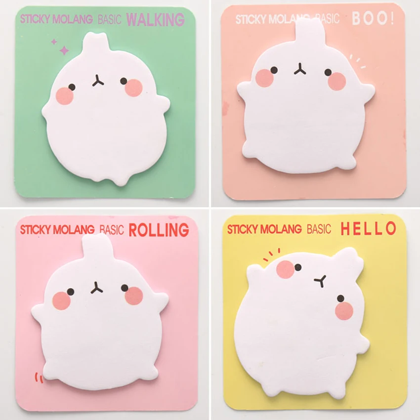 1 Pad, 20 Sheet/Pad Cute Colorful Sticky Notes Rabbit Memo Pad Sticky Note Bookmark Sticker Planner Scrapbooking Stickers