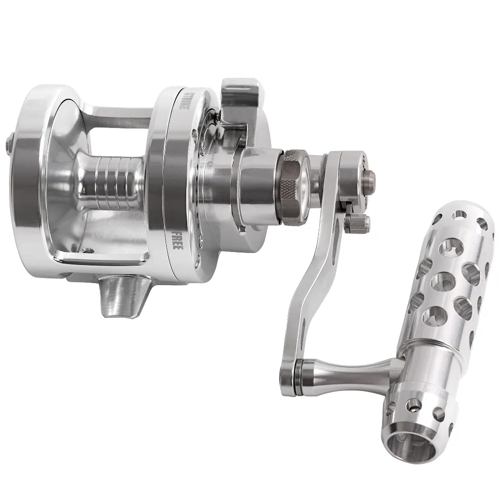 Carrete pesca agua salada dos velocidades jigging arrastre palanca CNC - imagen 5