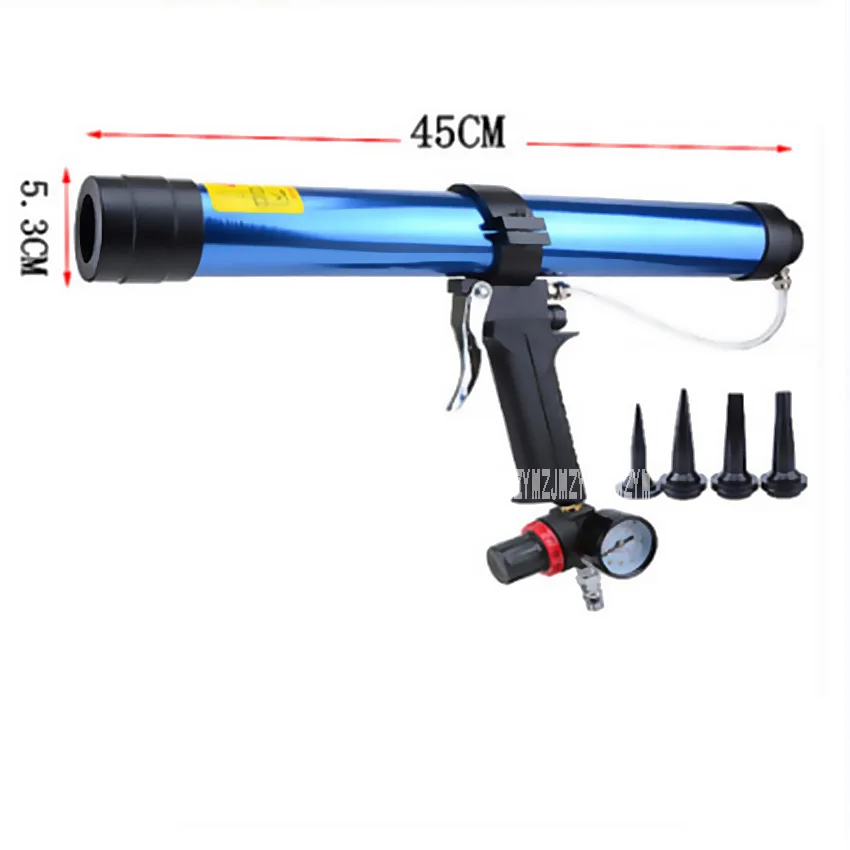 

600ML Sausage Soft Pneumatic Caulking Gun Glass Glue Air Rubber Guns Tool Caulking Gun Glass Glue Gun With Control Valve 6.8 Bar