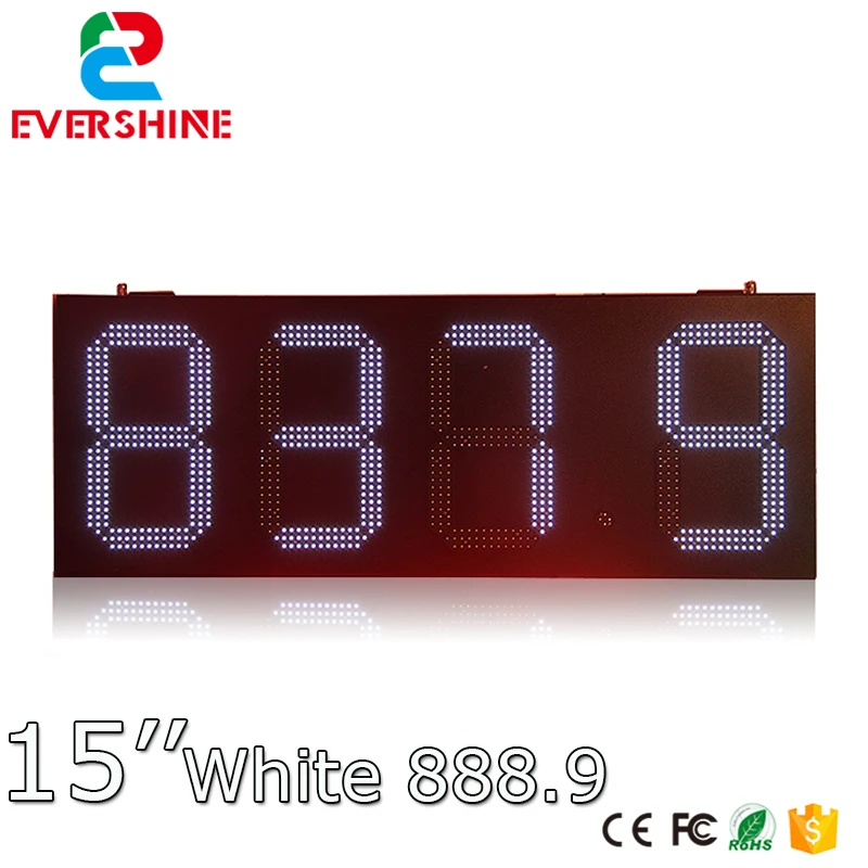 

Gas station LED digital 15'' number price display led sign board white display