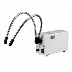 Illuminatore per microscopio a doppio collo d'oca in fibra ottica AmScope 150W