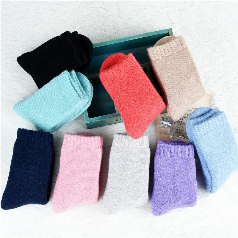 3 pairs=6 pieces 2021 winter new Thick soft wool socks men\'s winter tube terry socks solid color super thick warm snow socks