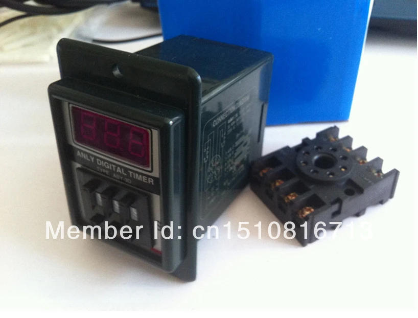 

DC 12V Power ON Delay Timer Time Relay 1-999 Seconds+base socket