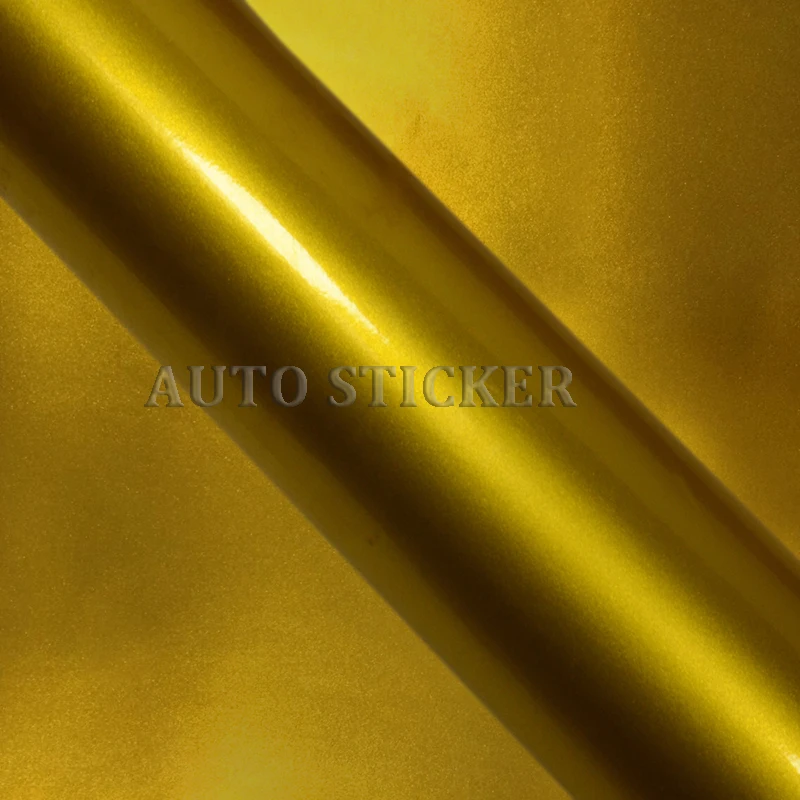 

1.52*5/10/15/20M Glossy Golden Metallic Vinyl Wrap Car Wrap With Air Bubble Free Candy Midnight Gloss Vinyl Wrap Film