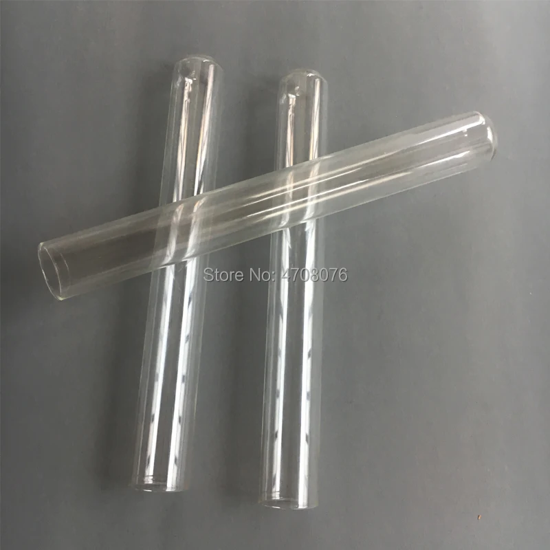 25*200mm 16pcs/Lot Pyrex Stopper Borosilicate Transparent Lab Test Tube Rround Bottom Pplain Eend Blowing Glass