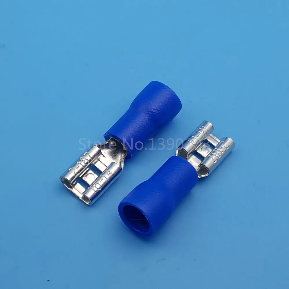 Imagem -04 - Conector de Terminais de Crimpagem de Fio Desconexo Rápido Isolado de pá Fêmea para 1416 Awg Azul 1000 Peças