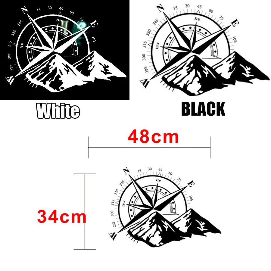 Universal Car sticker compass totem White Hood Compass Decal Auto Vinyl Bonnet Sticker 48x34cm