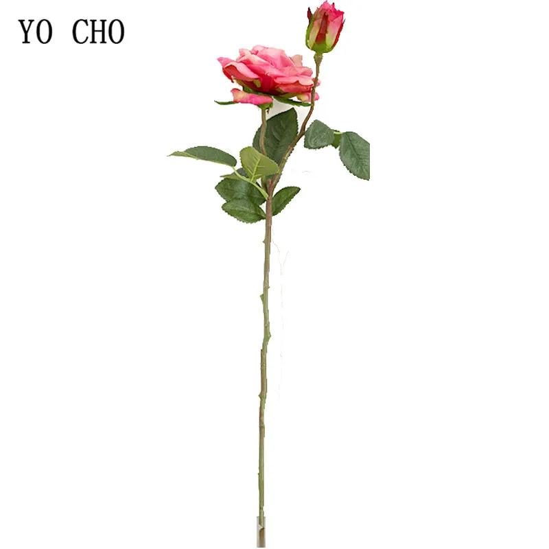 YO CHO Cheap Latex Peony Artificial Flowers Silk Roses Christmas Home Bridal Bouquet Wedding Decoration Rose