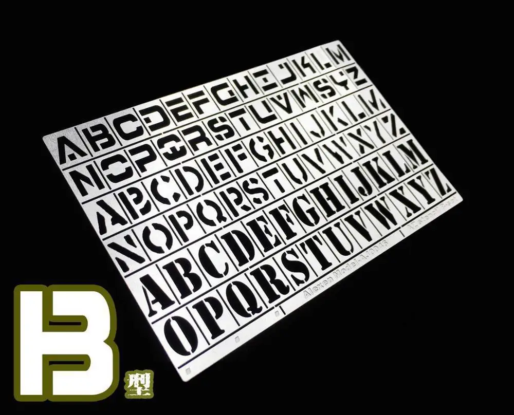 1/100 1/35 Scale Heavy Equipment Letters Stenciling Template Leakage Spray Plate Tool for Gundam Military Model Kit Version B