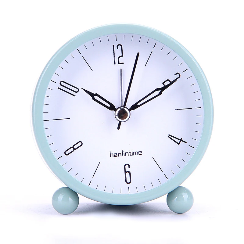 Mechanical Alarm Clock Retro Desktop Clock Round Metal Double Bell Desk Table Digital Clock Modern Home Decor Christmas gift 096