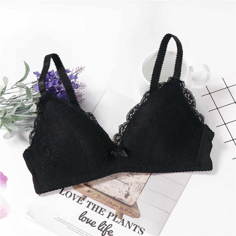 lingerie underwear women japanese pink bra plus size feminino lace intimates wire free bralette