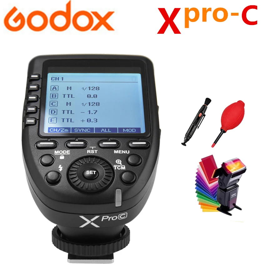 

Godox Xpro-C Transmitter Supply V860IIC TT600 TT350C SK400II TT685C TT350 E-TTL 2.4G Wireless X system II HSS flash For Canon