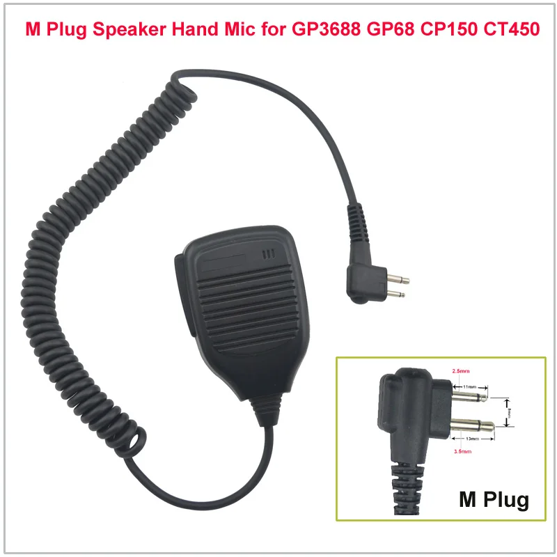 

M Plug Speaker Hand Microphone Shoulder Microphone for Motorola CP200 CT450 GP3688 PMR446,Hytera TC-500 TC-700,PUXING PX-508